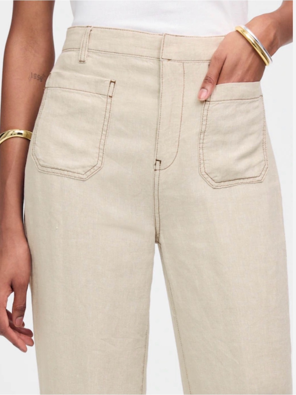 Patch Pocket Flare Pants -Sz 8